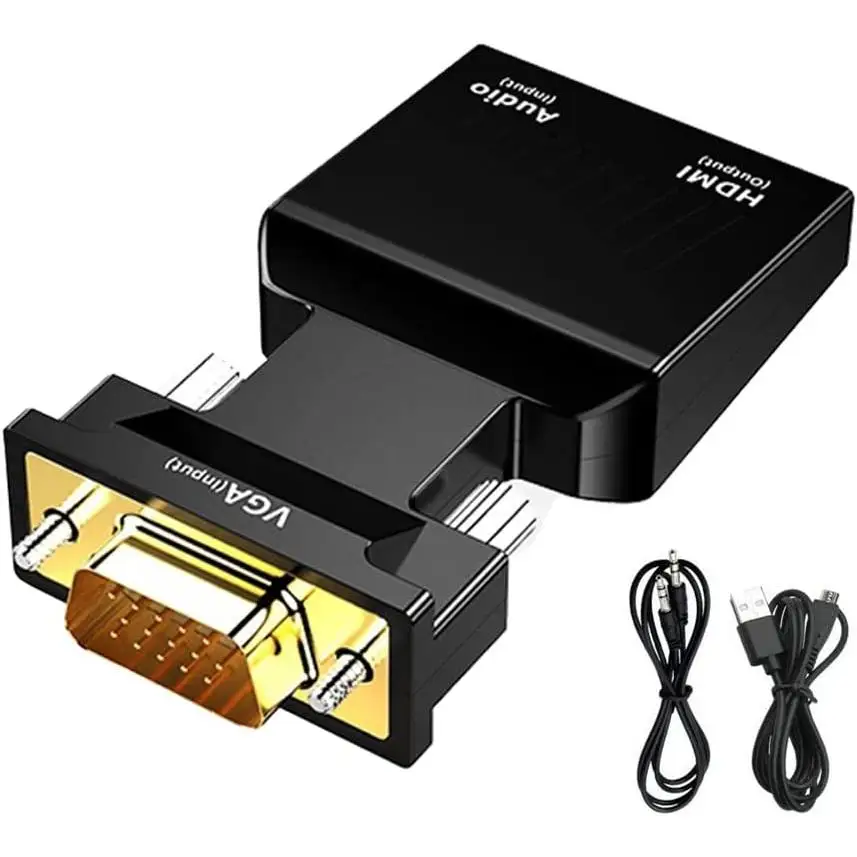 FGNS VGA to HDMI female Audio adapter 1080P 60Hz Digital signal converter for computer PC laptop projector Monitor