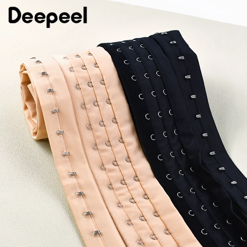 1/2/4Yards Deepeel 2/3Rows Bra Hook Tape Corset Back Buckle for Underwear Extender Waist Shaper Clothing DIY Sewing Accessories