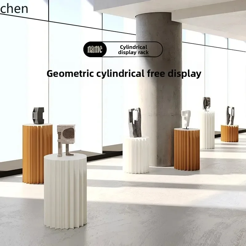 D20 - Simple Cylindrical Accordion Display Rack Island Table High And Low Decorative Display Stand Flower Shop Display Rack