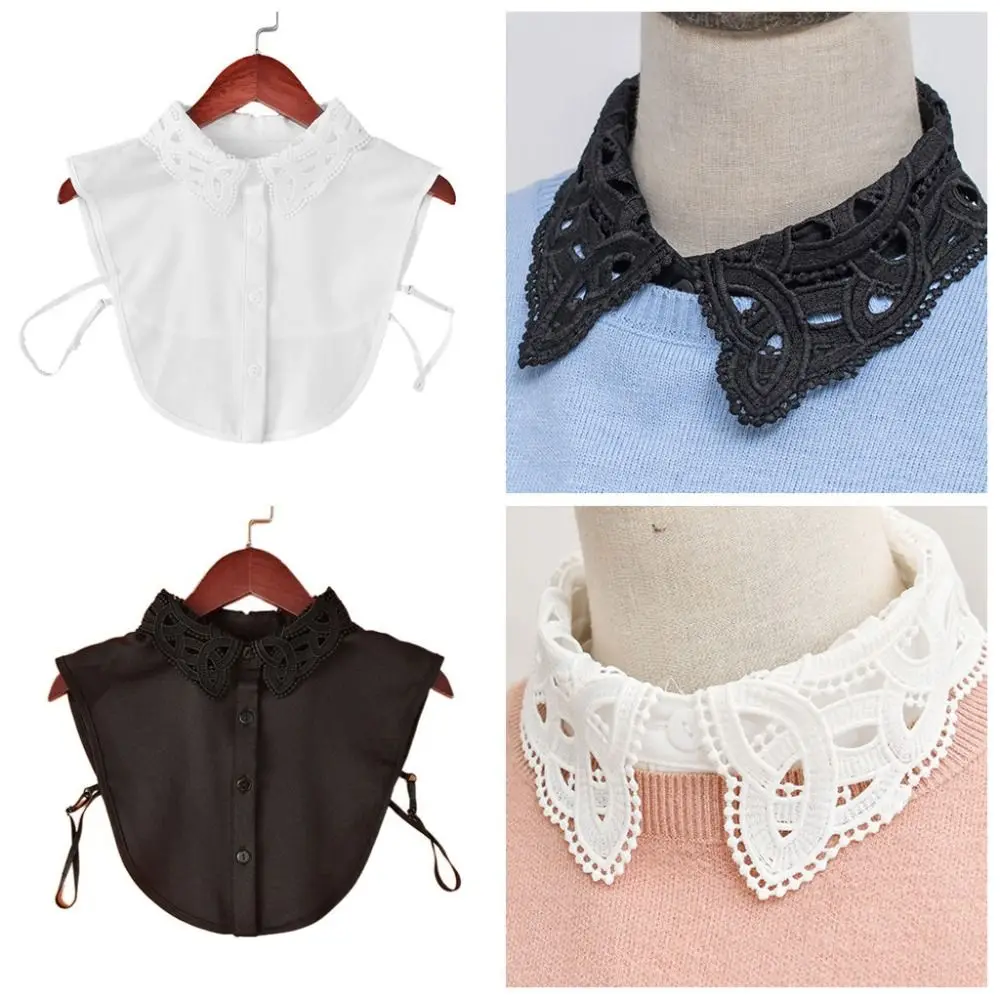 

Съемные воротники-накладки белого и черного цвета, DIY, съемный фальшивый воротник, элегантный модный аксессуар для женщин и девушек, аксессуары для одежды