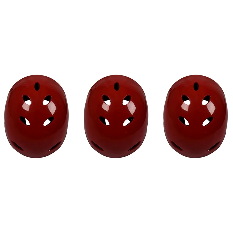 3X Safety Protector Helmet 11 Breathing Holes For Water Sports Kayak Canoe Surf Paddleboard - Red