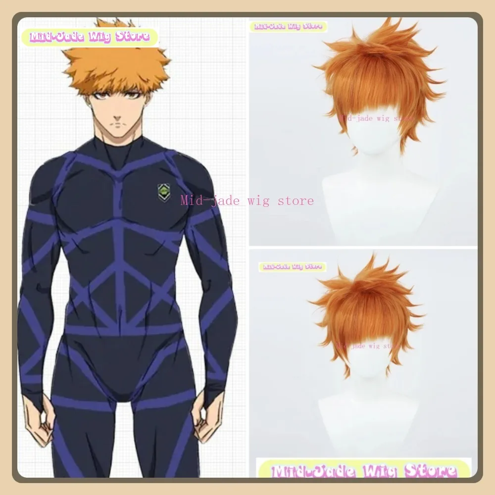 Mid-jade Wig Store Rensuke Kunigami Cosplay Wig Halloween Anime Game Role Playing Synthetic Hair