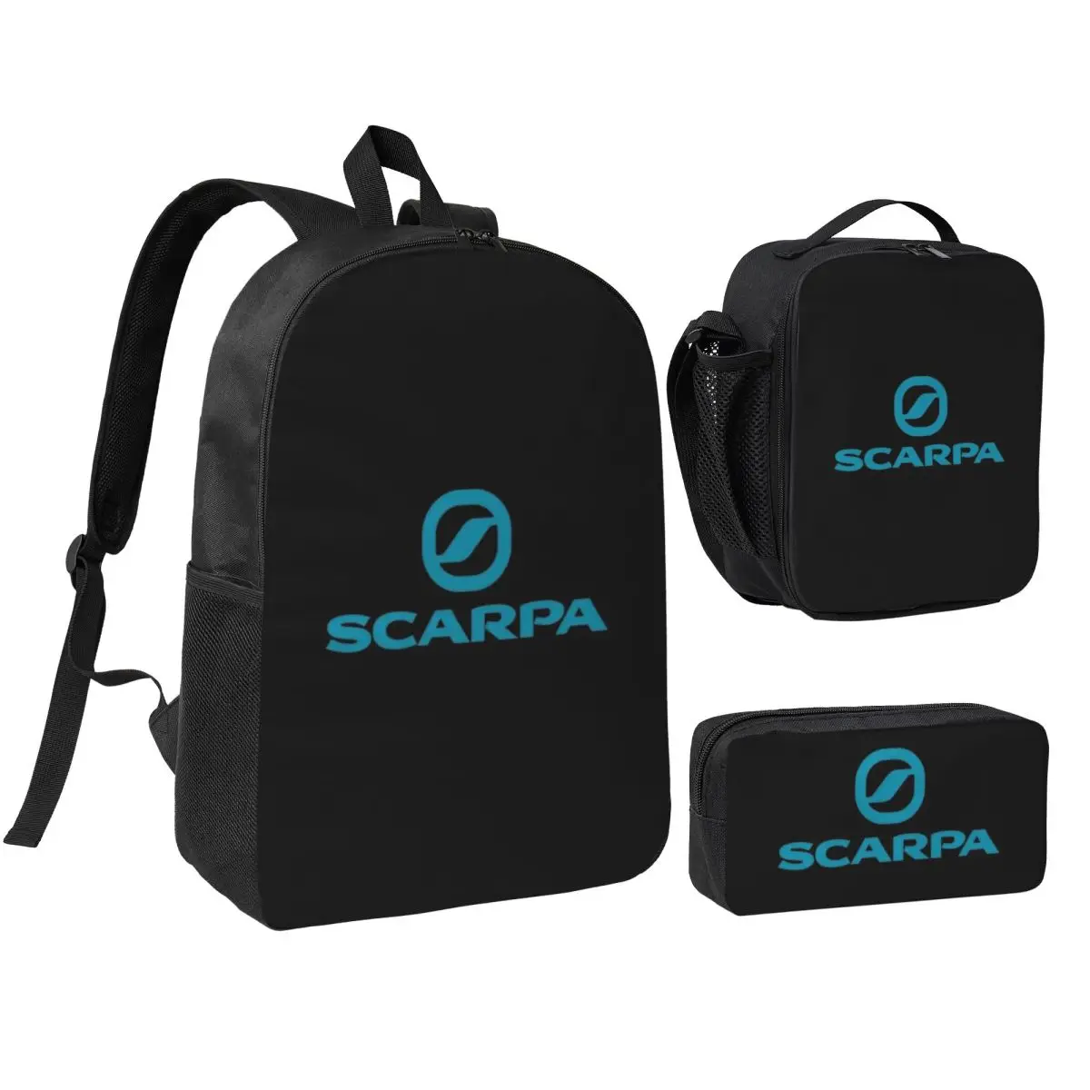 

Scarpa Logo Backpack Student Boys Girls BookBag School Bag Computer Shoulder Bags 3ps Insulated Lunch Bag Pencil Case