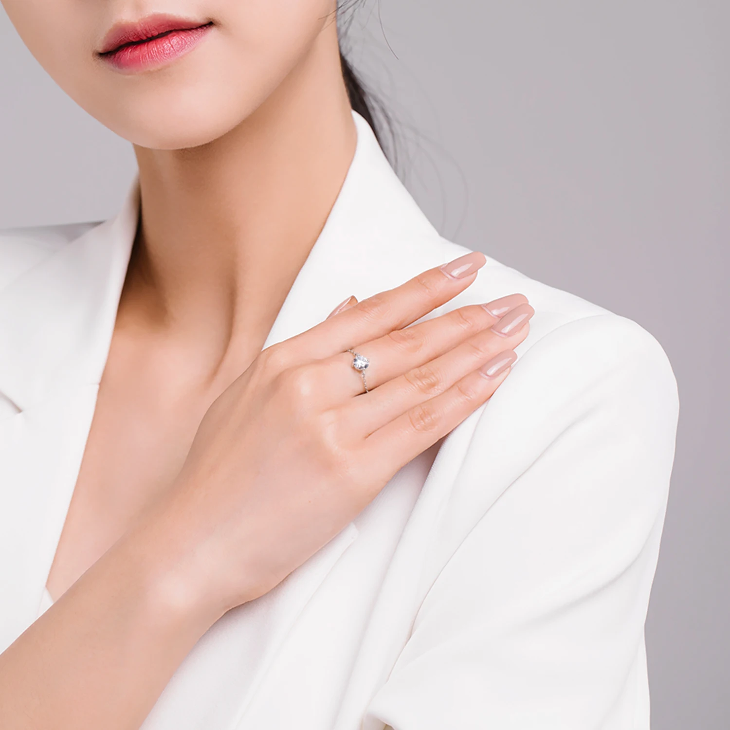 Modian 5 Style Clear CZ Link Chain Ring Trendy 925 Sterling Silver Adjustable Charm Gold Color Rings For Women Wedding Jewelry