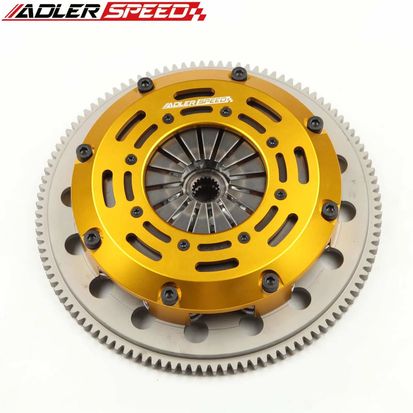 RACING CLUTCH TWIN DISC FLYWHEEL KIT For 1989 - 4/1992 Plymouth Laser RS Turbo 2.0L FWD 6-Bolt Crank