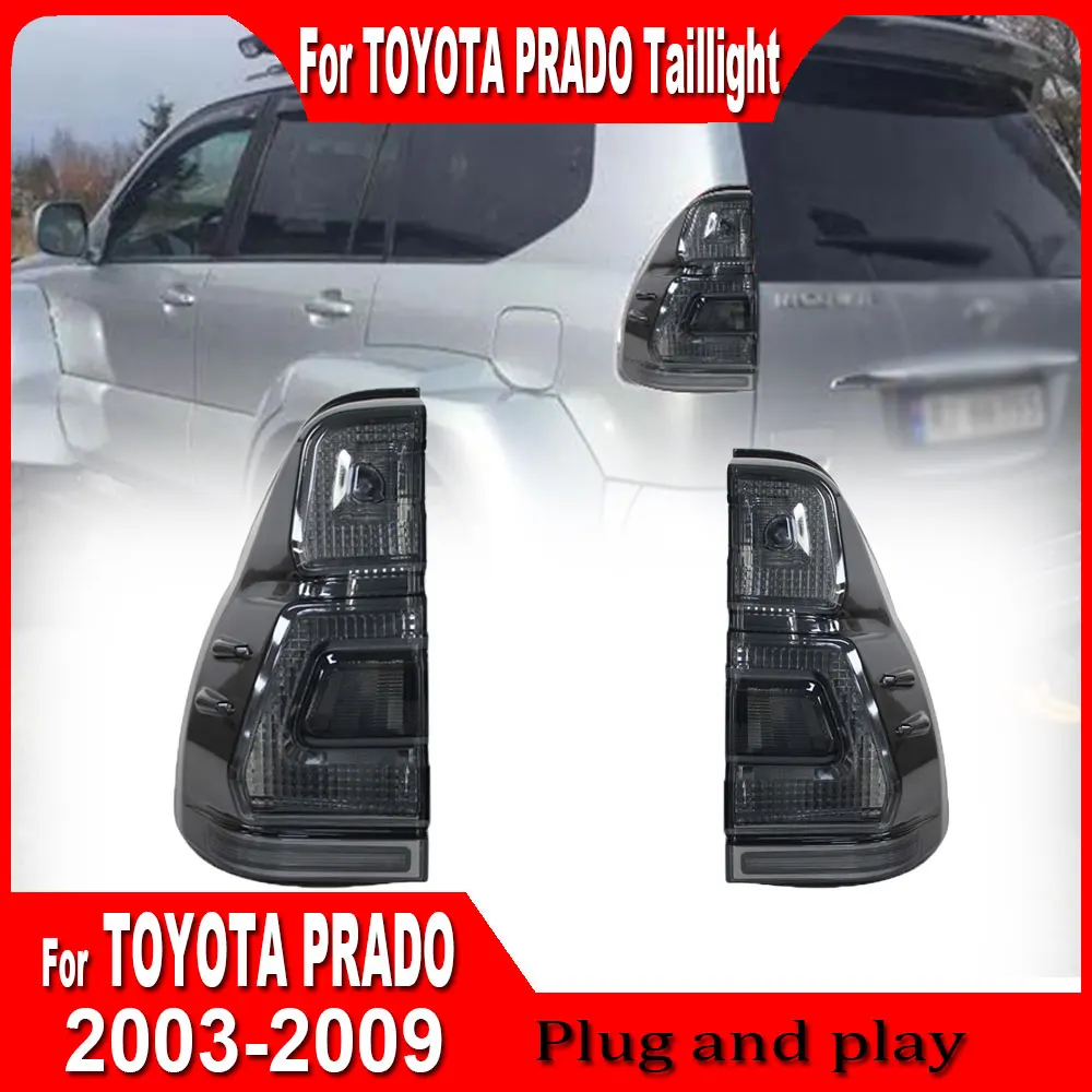 Pair Car Styling Taillights For TOYOTA Land Cruiser Prado 2003 2004-2009 LED DRL Moving Turn Signal Brake Reversing Light Auto