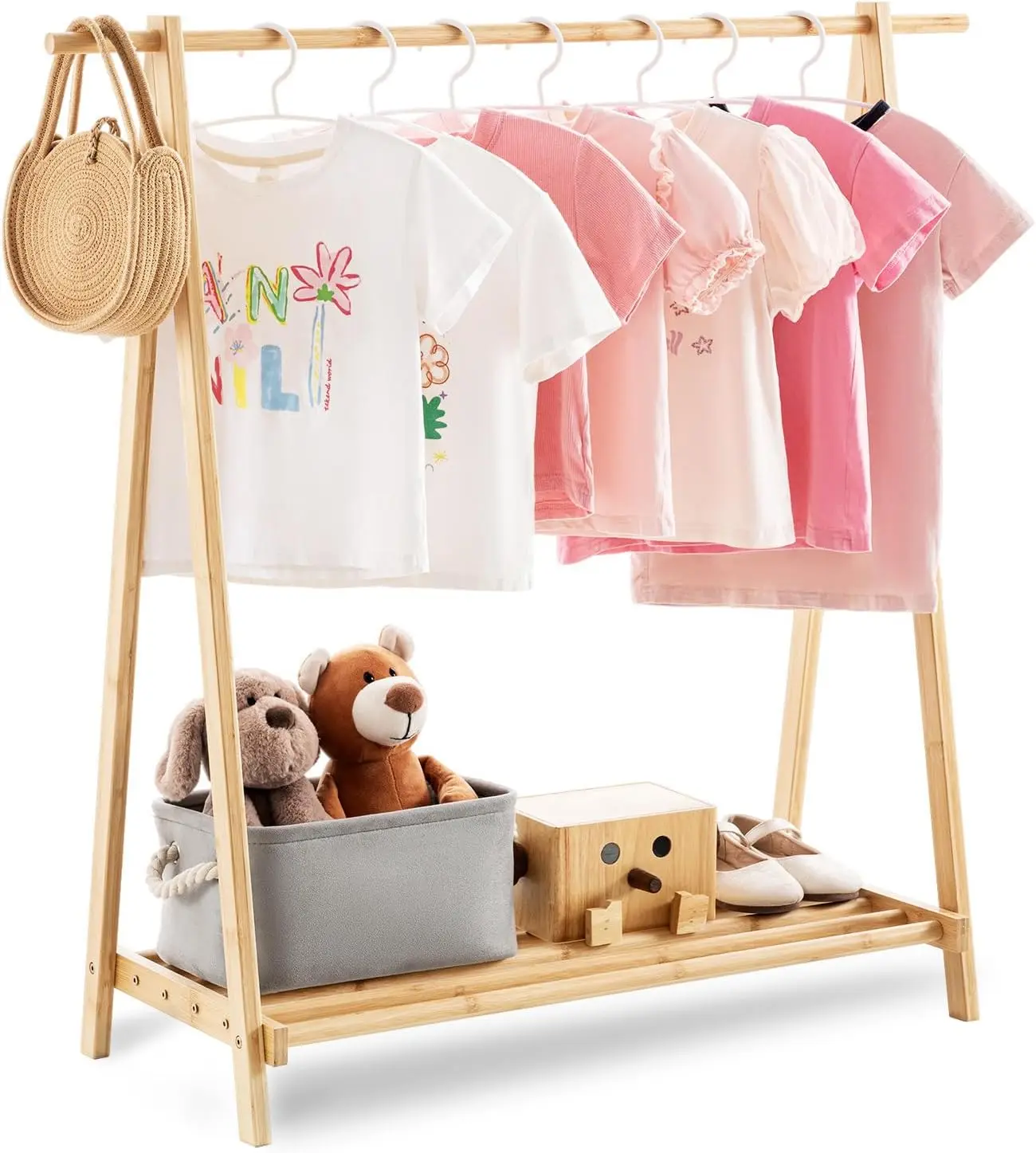 

Kids Clothing Rack with Storage Shelf Kids Dress Up Rack Dance Costume Garment Rack for Hanging Clothes Garment Rack for Hanging