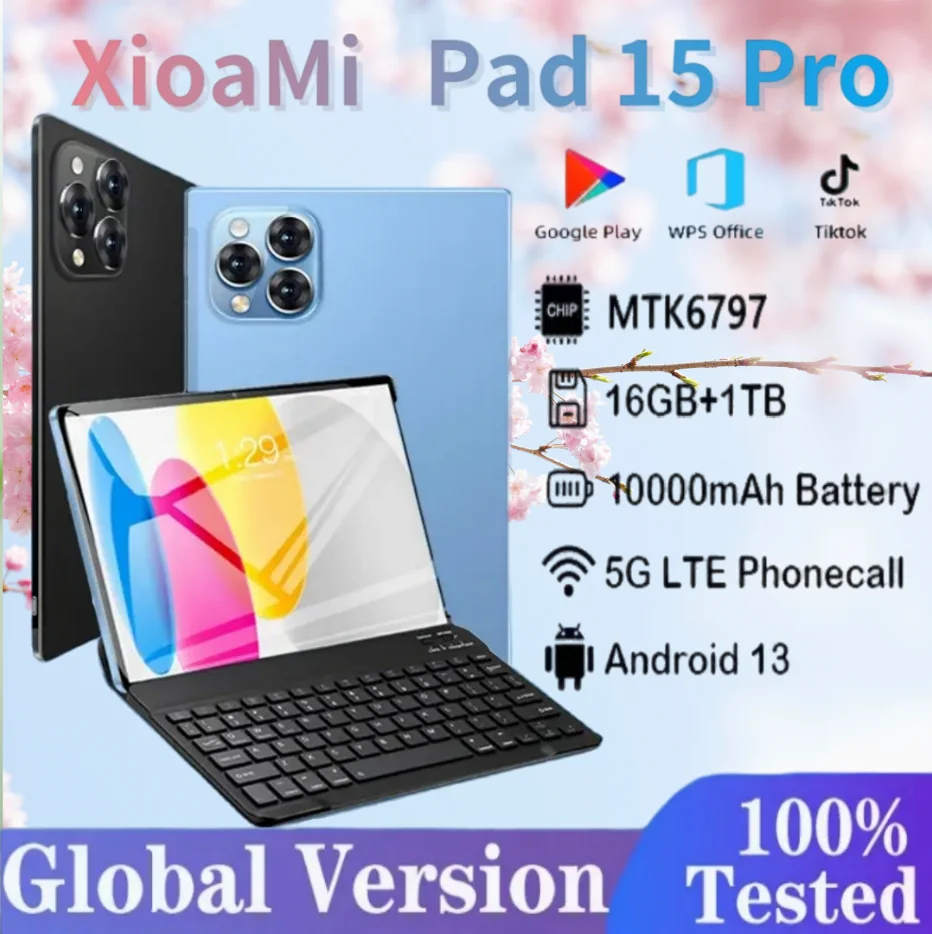 

Global Edition Xioami Pad 15 Pro Tablet 16GB RAM 1TB ROM Android13 11-inch MTK6797 5G Dual SIM GPS Bluetooth 5.0 Travel Portable