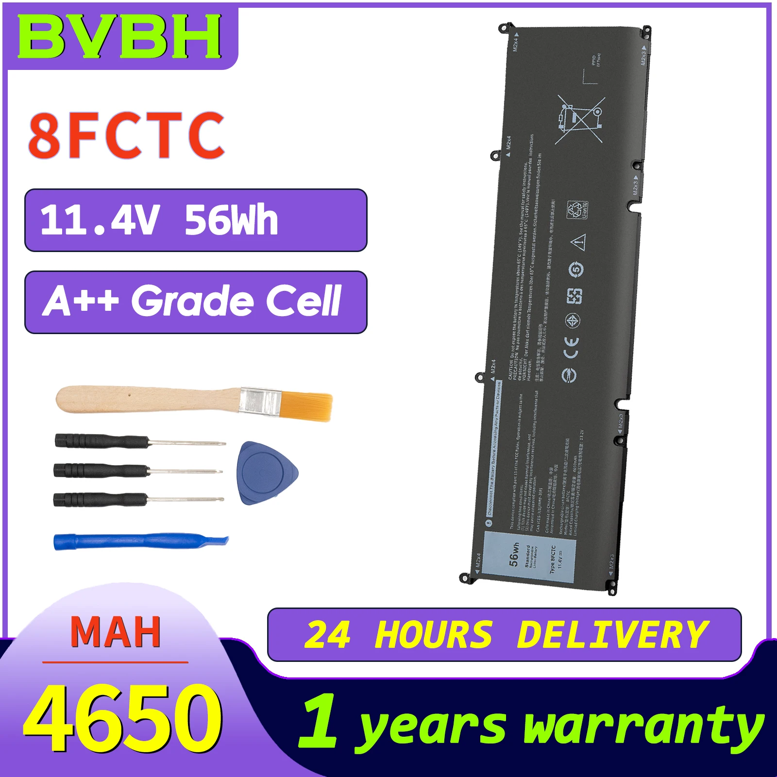 

BVBH 8FCTC G15 5510 Battery For DELL 5510/5511/5520/5515/5521 Series XPS 15 9500 4650mah series