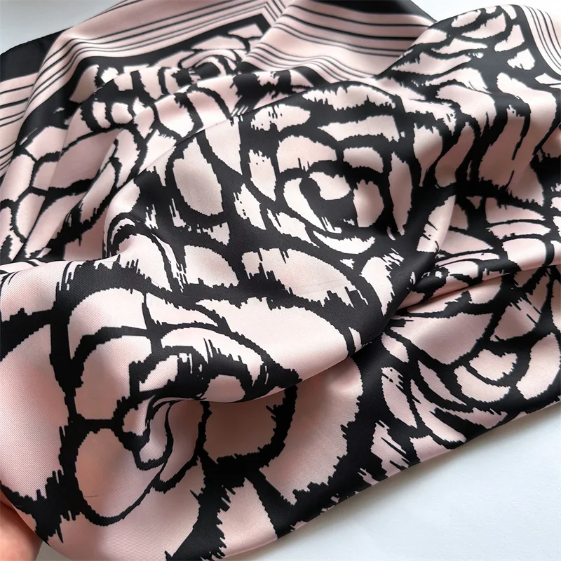 Print Headcloth Flower Square Shawl Popular 90X90cm Bandanna Kerchief Luxury Sunscreen Silk Scarves Wraps Muffler Hijab Hairband