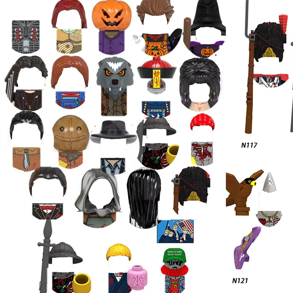 WM839 Blocos de Montar de Filmes de Terror, Figuras de Ação Mini de Zumbis, Brinquedos para Crianças