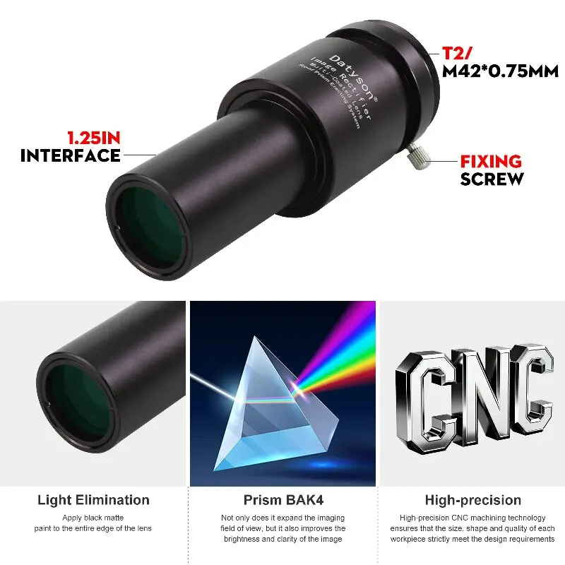 Datyson Full Metal Image Rectifier Built in 1.5X Barlow Multi Coated Roof Prism For 1.25 Inch Newtonian Telescope Eyepiece view 5
