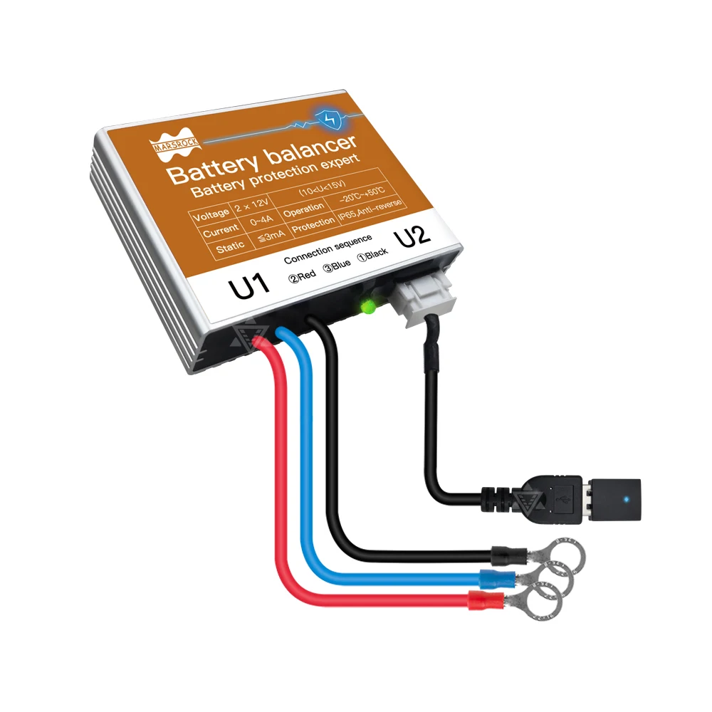 Battery Balancer Equalizes 0~5A 10~15V For 12V Battery With Bluetooth App Extended Battery Service Life Max 50%