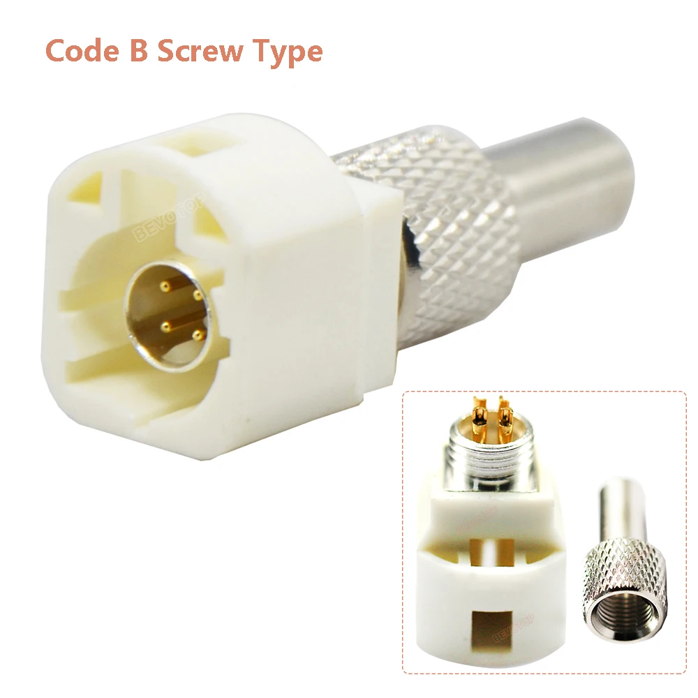 BEVOTOP 4Pin HSD Male Plug Screw Type Connectors Code A/B/C/D/E/F/G/H/J/K/L/Z Car Vihicle LVDS HSD Connector for Dacar 535 Cable