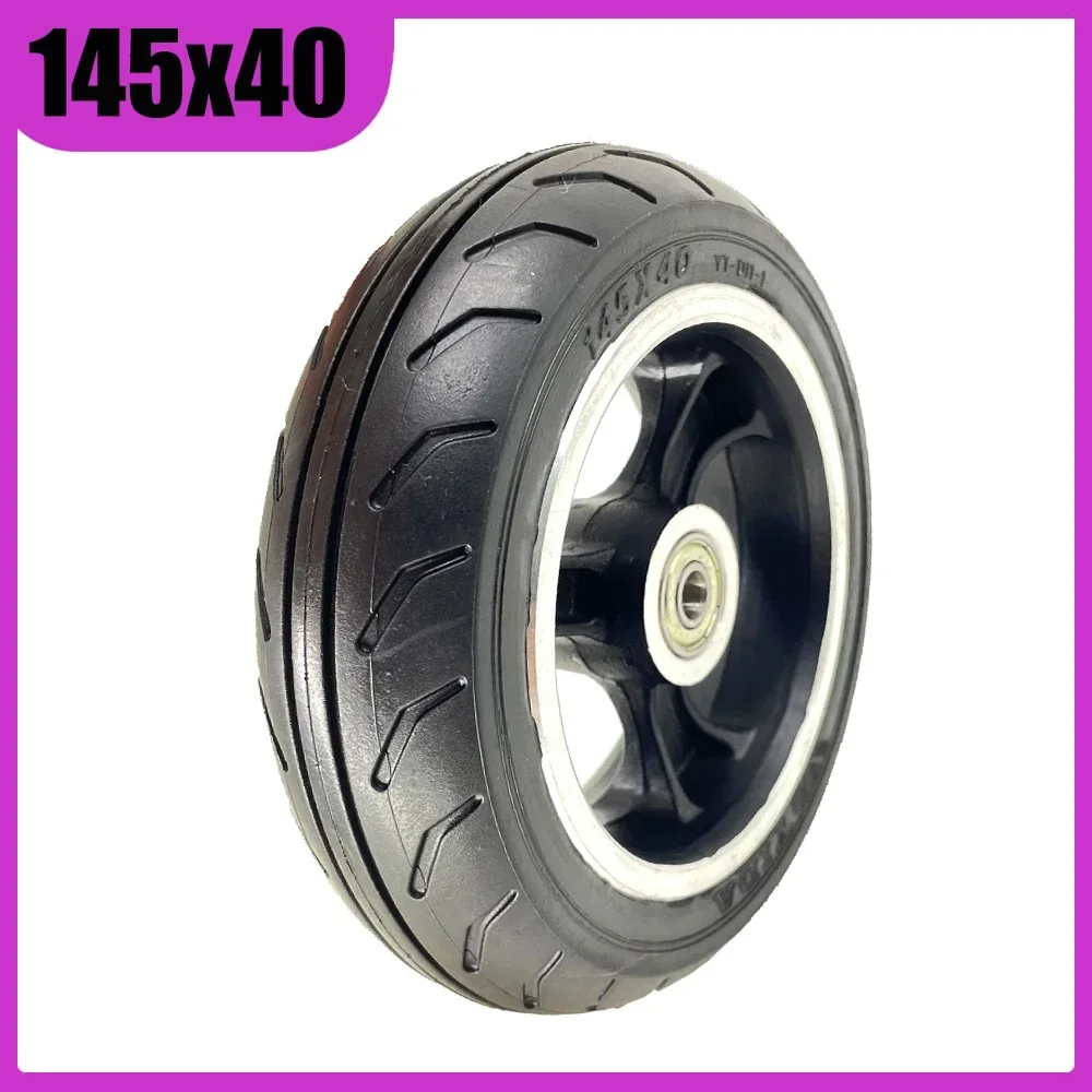 145x40 Wheel Solid Tire and Aluminum Alloy Rim for Foldable Carbon Fiber Electric Scooter 5.5-6 Inch Wheels Replacement Parts