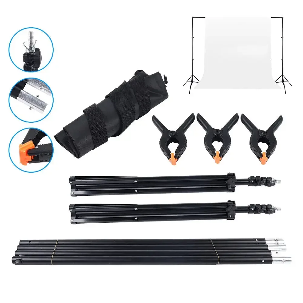 10ft Adjustable Background Support Stand Kit - Professional Photography Backdrop Crossbar System