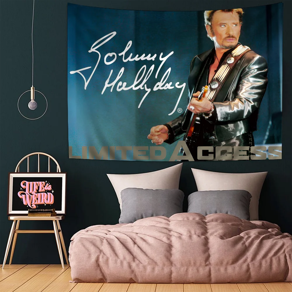 French rock star Johnny Hallyday DIY Wall Tapestry Hanging Tarot Hippie Wall Rugs Dorm INS Home Decor