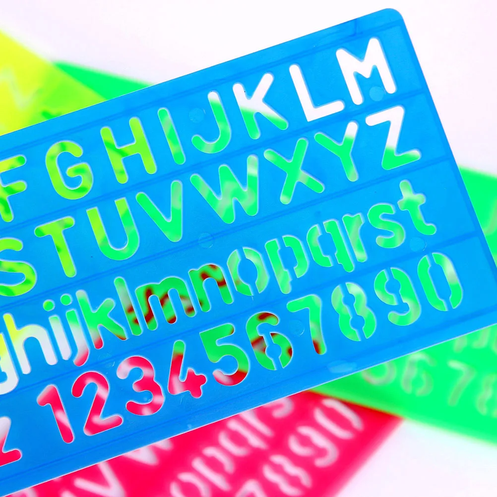

32pcs Lettering Ruler Kids Tools Alphabetic Symbols Molds Plastic Drawing Templates Reusable Number Stencils Painting Aids