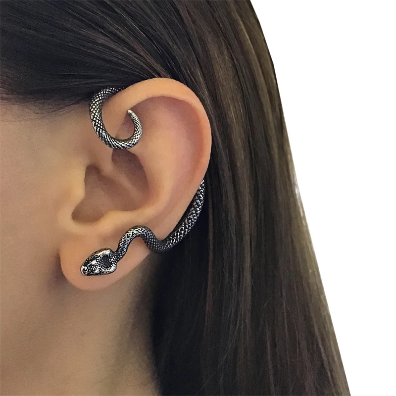 1Pc Fashion Snake Twisted Personalized Irregular Metal Silver Color Women Earrings Party Favors Design Sense