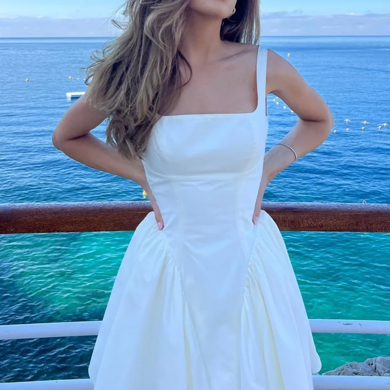 

European and American Women's New Product Camisole Skirt Design, Butterfly Condensation Back Dress Pure Desire Style Short Skirt