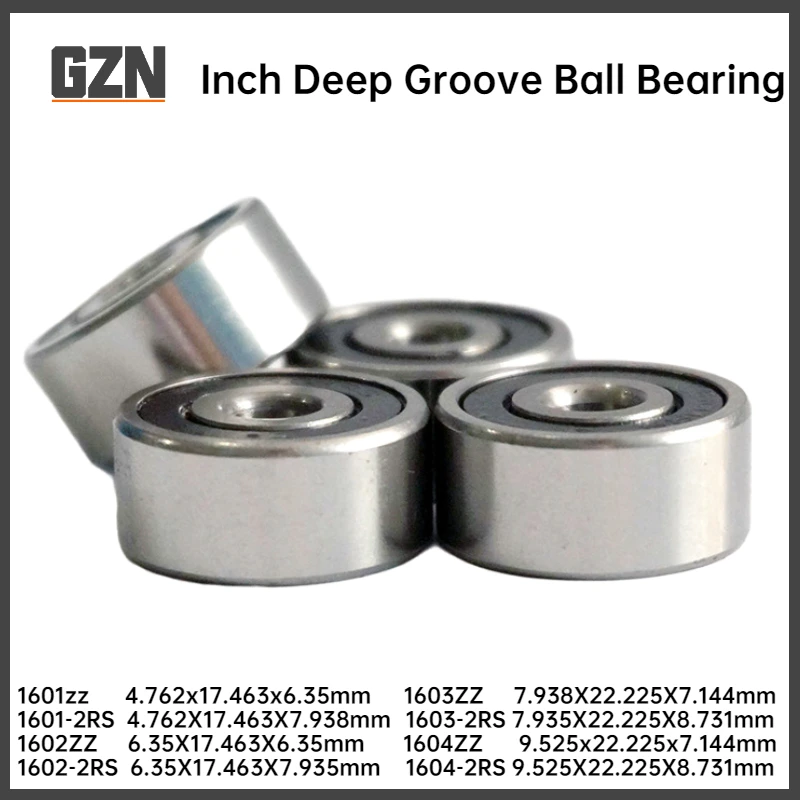 4pcs  British Non-standard Deep Groove Ball Bearing 1601 1602 1603 1604ZZ 2RS Inner 4.762 6.35 7.938 9.525mm