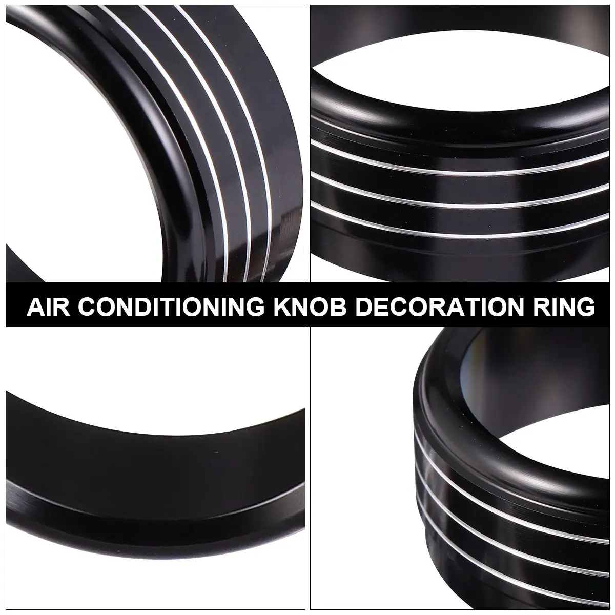 

3pcs Air Conditioning Knob Decorative Ring Covers Durable Anodized Aluminum Car Interior Accessories Stylish Long Service Life