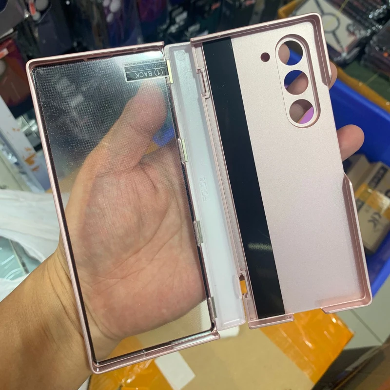 For Samsung Galaxy Z Fold 6 Case Magnetic Skin Feel PC Anti-fingerprint Folding Cover with Free Stylus Pen+Glass For Z Fold6