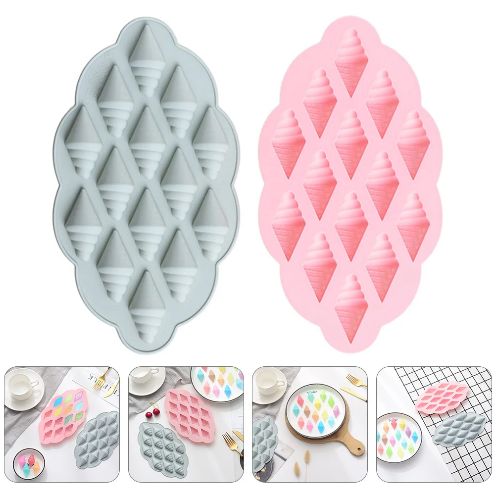 

2Pcs Ice Cream Cone Mold Silicone Cone Cake Mold for DIY Baking Chocolate Candy Desserts Smooth Easy Demould Nonstick Beginner