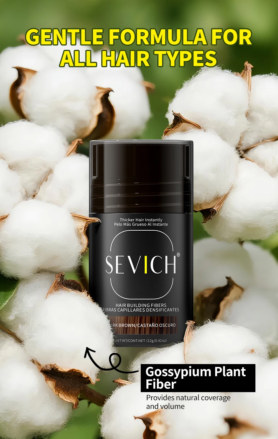 Sevich Haarverdichtungs-Faser-Set 12g Sofort-Haarwuchs-Verdickungspulver Dichtes Haarspray-Applikator Unisex Haarausfall-Produkte – Detail 9