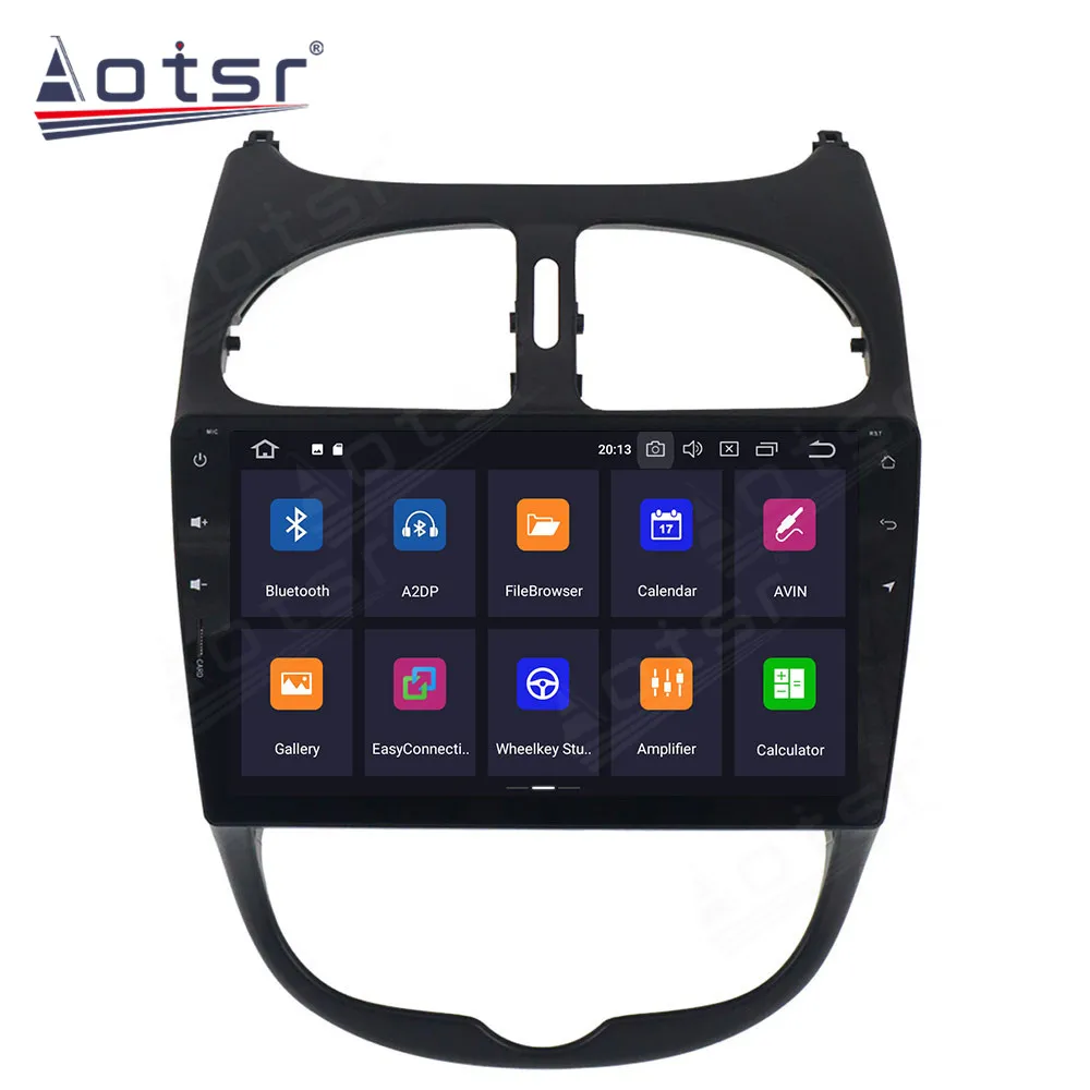 64G Android Touch Screen Car Video Radio Stereos DVD Player Multimedia System For Peugeot 206 2000-2016 GPS Navigation