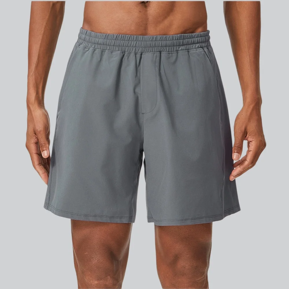Men's Gym Workout Shorts Solid Color Fitness Quick Dry Jogging Shorts Mens Summer Breathable Drawstring With Pockets Short Pants