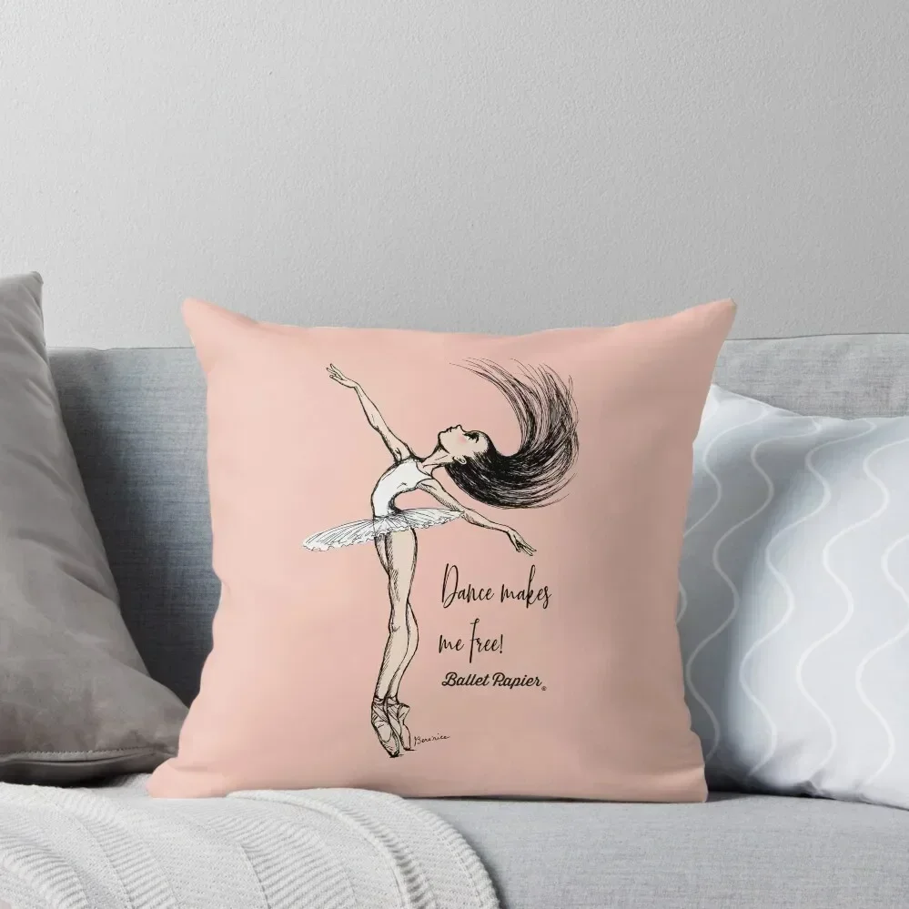 

Dance Makes Me Free Throw Pillow anime girl Marble Cushion Cover Christmas s Covers pillow