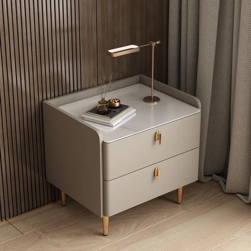 

Bedside table Solid wood pine Italian style bedroom fully equipped bedside table Modern simple wind storage All solid wood E0 gr