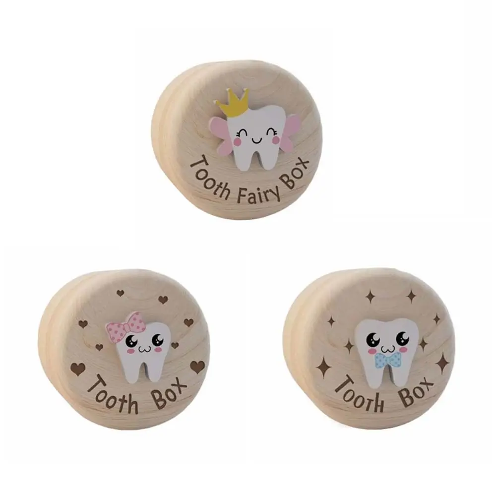 Collection Commemorative Box Wood Baby Tooth Box Primary Teeth Fetal Hair Umbilical Cord Preservation Tooth Fairy Box