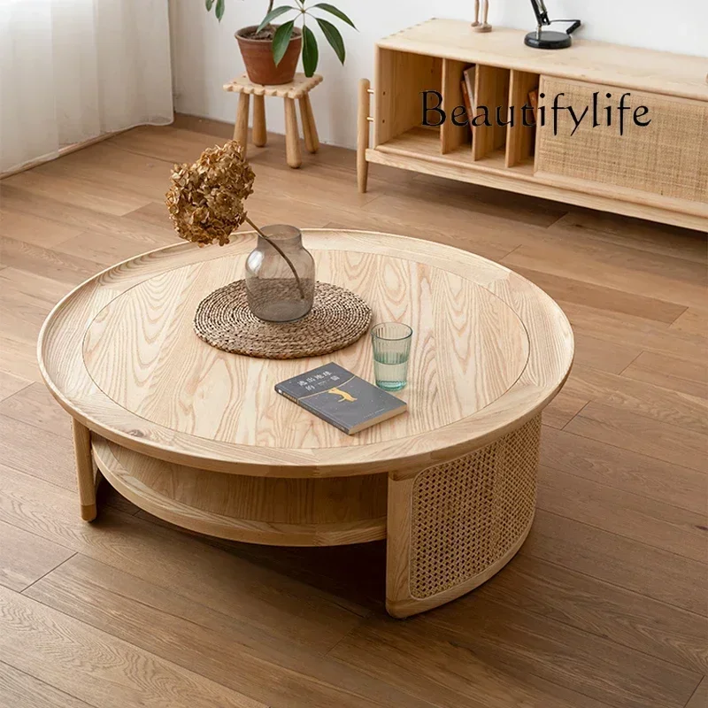 

NEW N home use modern simple rattan tea table living room furniture Nordic living room creative coffee table antique