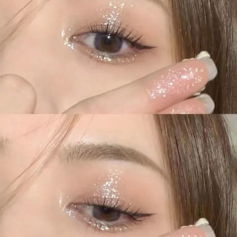 อายแชโดว์ชนิดน้ํา Glitter Highlighter Pearlescent Liquid Eye อายแชโดว์อายไลเนอร์ Eye Silkworm ดินสอยาวนาน Shiny Eye Makeup