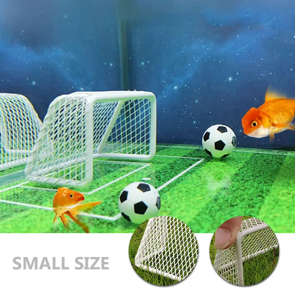 

Мини-футбольные ворота, футбольная рамка для аквариума, декоративный декор для аквариума, имитация футбольных ворот для декора аквариума в помещении