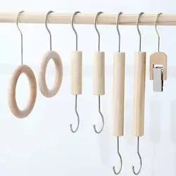 Solid Wood Metal Material Hooks Clothing Store Coat Hangers Goods Organizer Scarf Belt Hat Rack Display Cloakroom Anging Clip