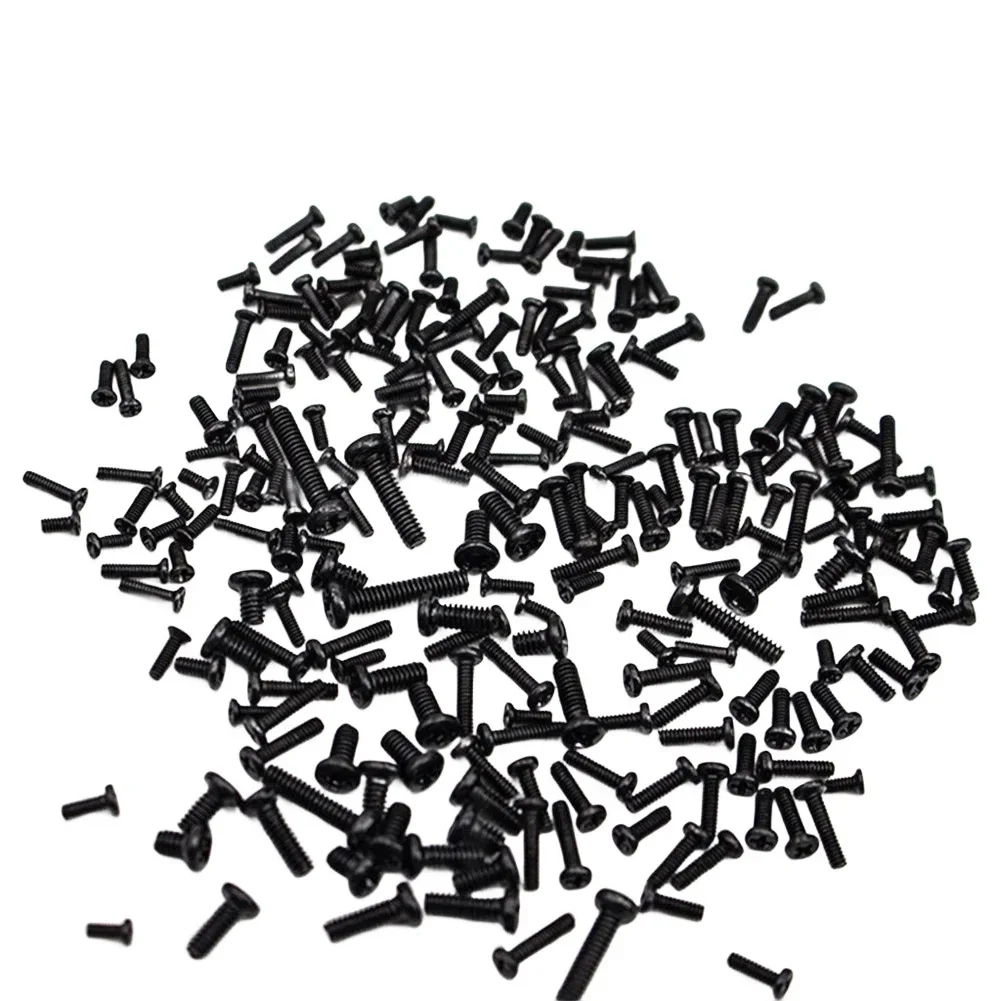 500Pcs 18 Types Black Screws Set Flat Round Head For Watch Mobile Phone Computer Glasses DIY Repair Kit With Screwdriver