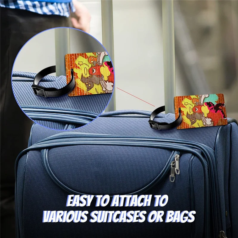 AB06 12 قطعة علامات الأمتعة فارغة التسامي الأبيض فارغة حقيبة سفر علامات الأمتعة مع حزام لهدايا عيد الميلاد