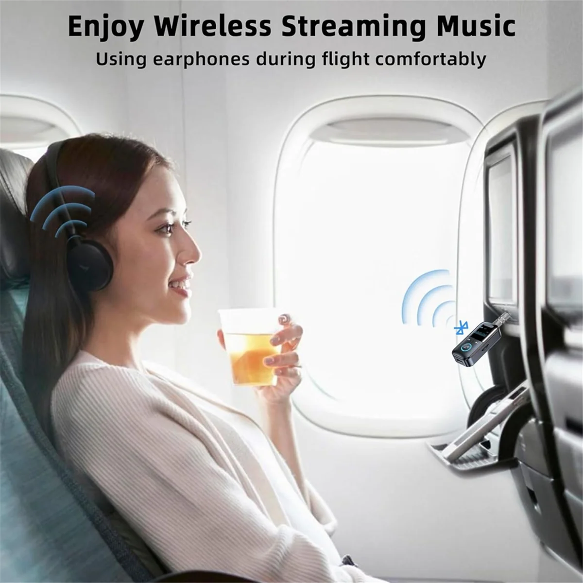 SMIEA بلوتوث 5.4 جهاز ريسيفر استقبال وإرسال لاسلكي Aux بلوتوث محول للتلفزيون/الطائرة/السيارة/HiFi/مكبر الصوت مع محول الصوت