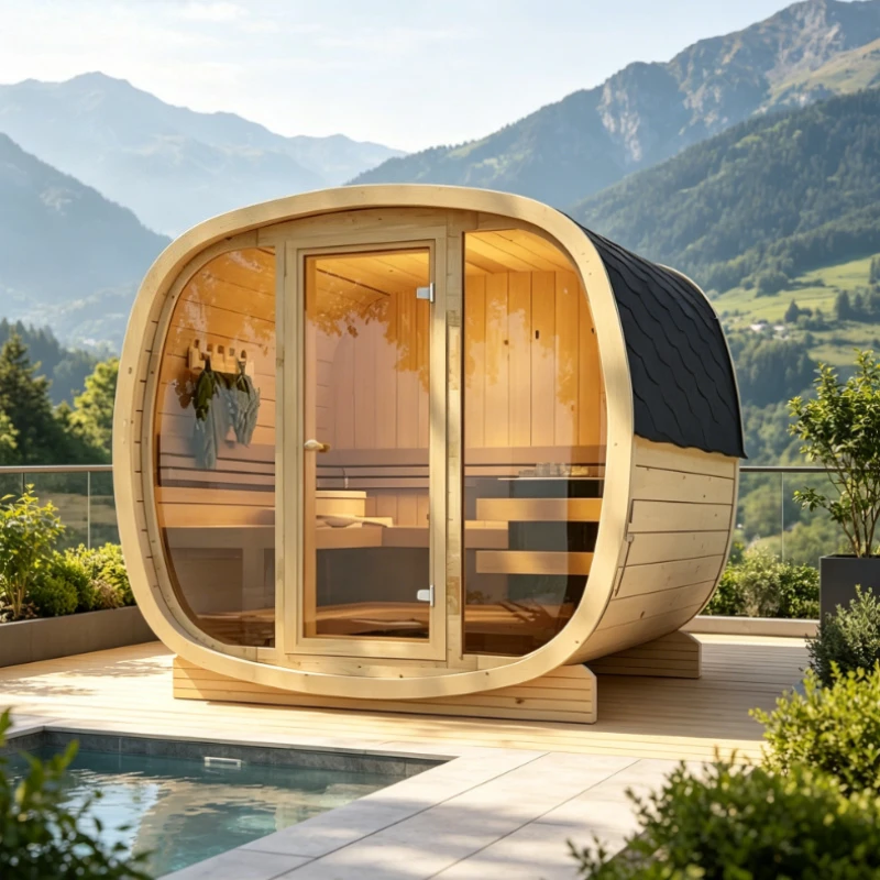 Customized 2‑8 Person Full‑Spectrum Infrared Sauna House Eco‑Friendly Solid Wood Structure for Home Spa Relaxation Equipment