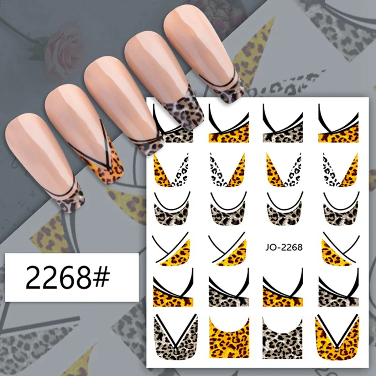 Leopard Print Series Nail Art Stickers Butterfly Zebra Love Design Nail Decoration Decals