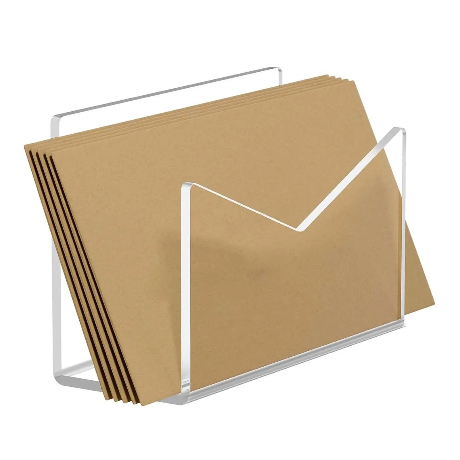 Desk Letter Holder Mail Organizer Book Invitation Envelope Holder Clear Letter Rack File Holder for Classroom, School, Home