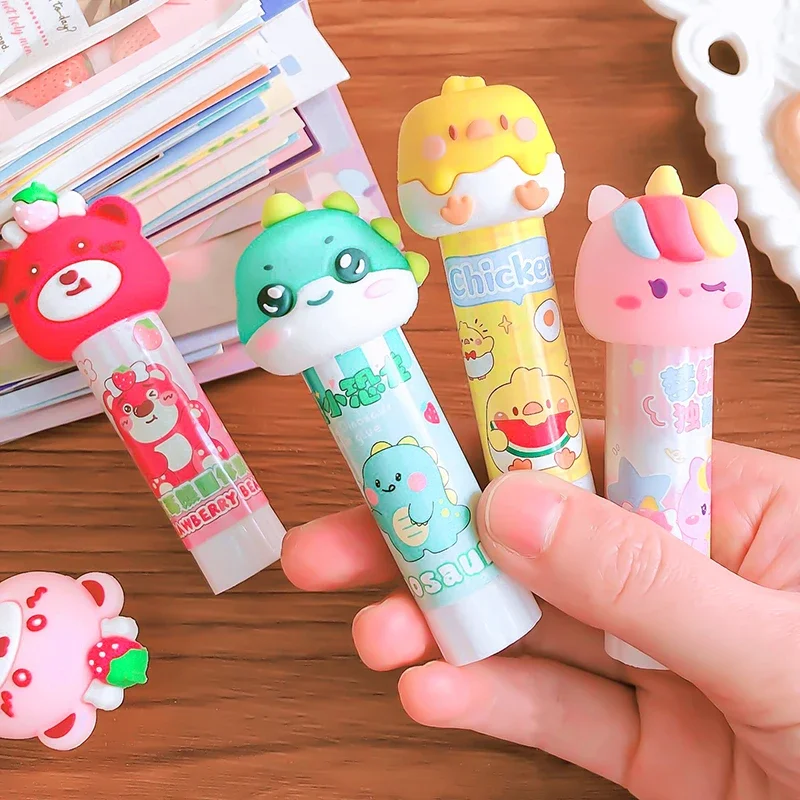 Kawaii Aesthetic stationery supplies office accessories stationery items cute Cartoon Hand Work Solid Color solid glue