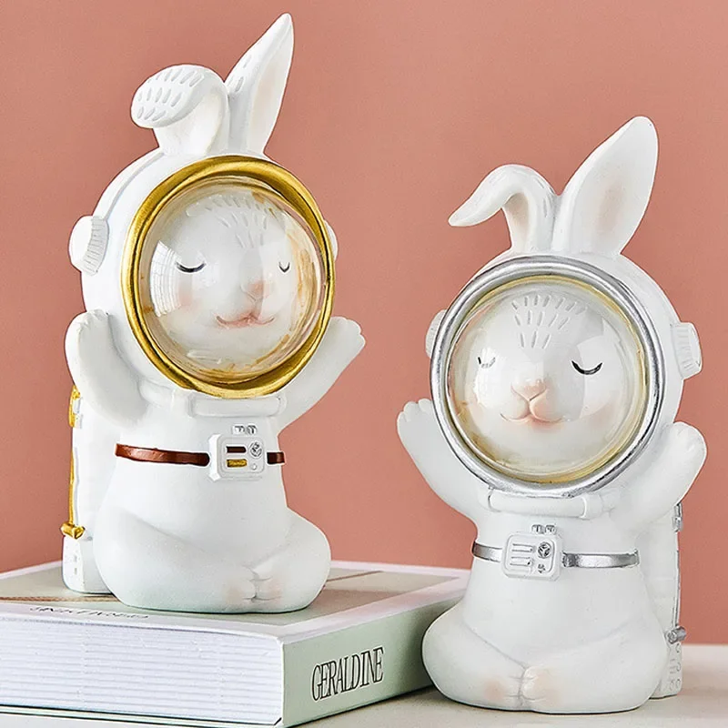 

INS Animal Astronaut Miniature Model Cartoon Deer/Rabbit/Cat Resin Decoration Crafts Children Birthday Gifts Desk Decor Ornament