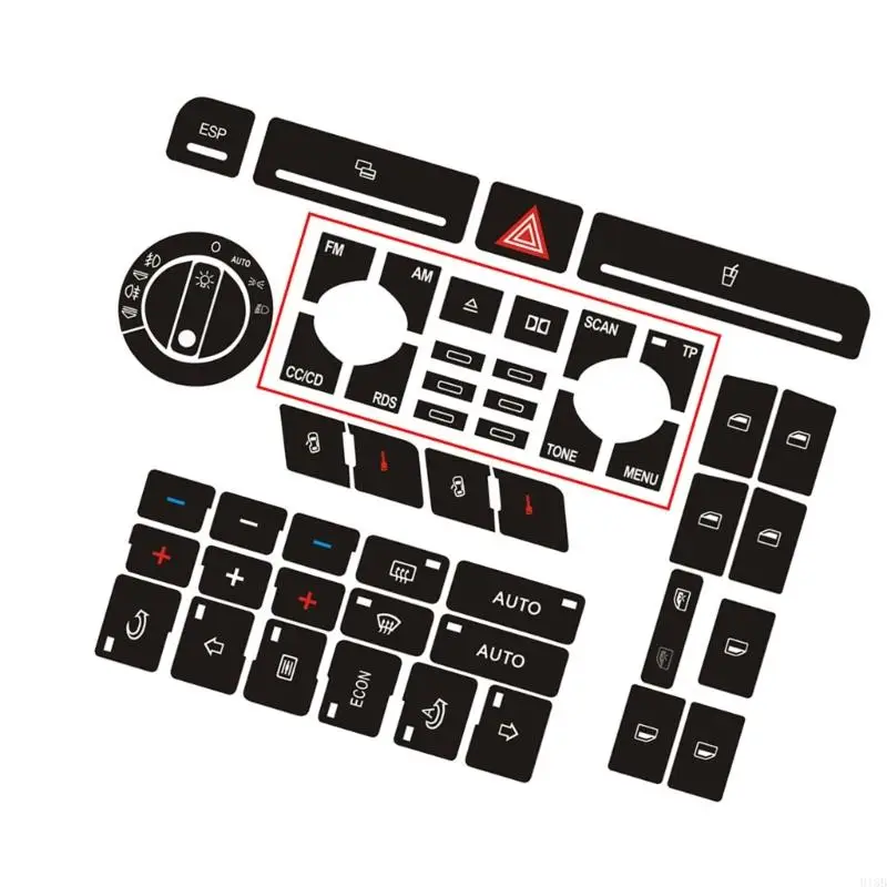 

2025 New Button Repair Decal Sticker for B6 Door Lock Air Conditioner Button Sticker