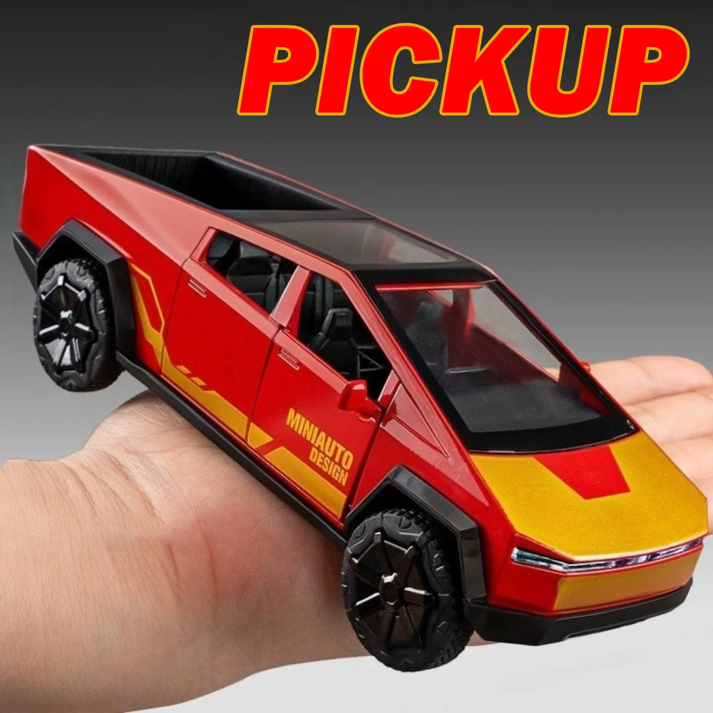 1:32 픽업 트럭 합금 경찰차 다이캐스트 모델 장난감 소리와 빛 풀백 도어 개폐 미니어처 차량 어린이 크리스마스 선물