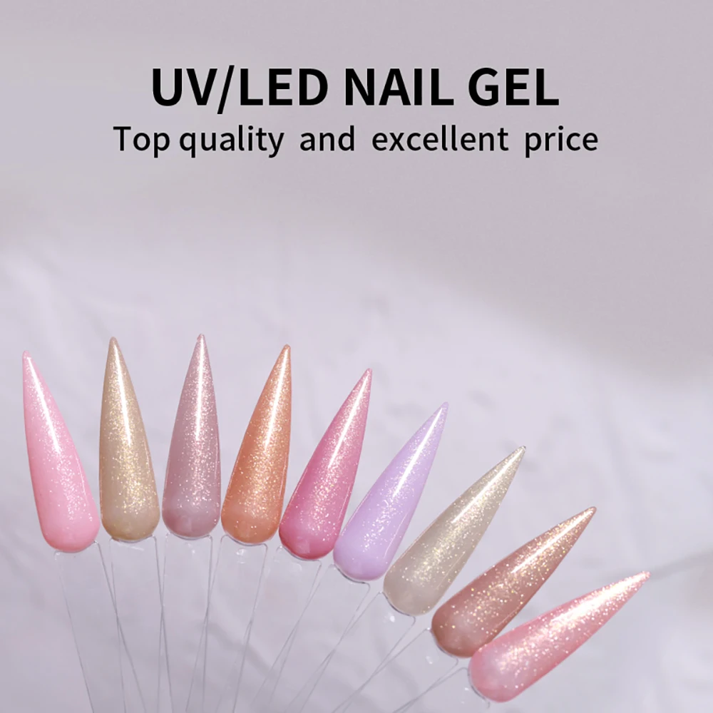 Vendeeni 9 Colors/set Glitter Gel Nail Polish UV LED Soak Off Shiny Pink Gel Varnish Lacquer For Nail Art Design 15ml