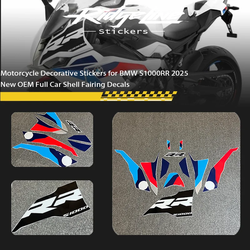 

Motorcycle Decorative Stickers for BMW S1000RR 2025 New OEM Full Car Shell Fairing Decals